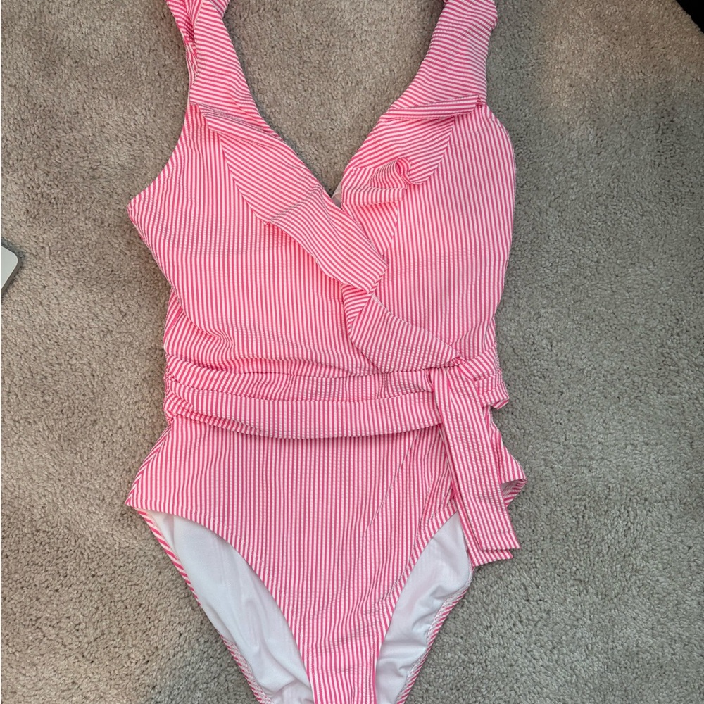 Lilly Pulitzer Pink Striped One-Piece Swimsuit